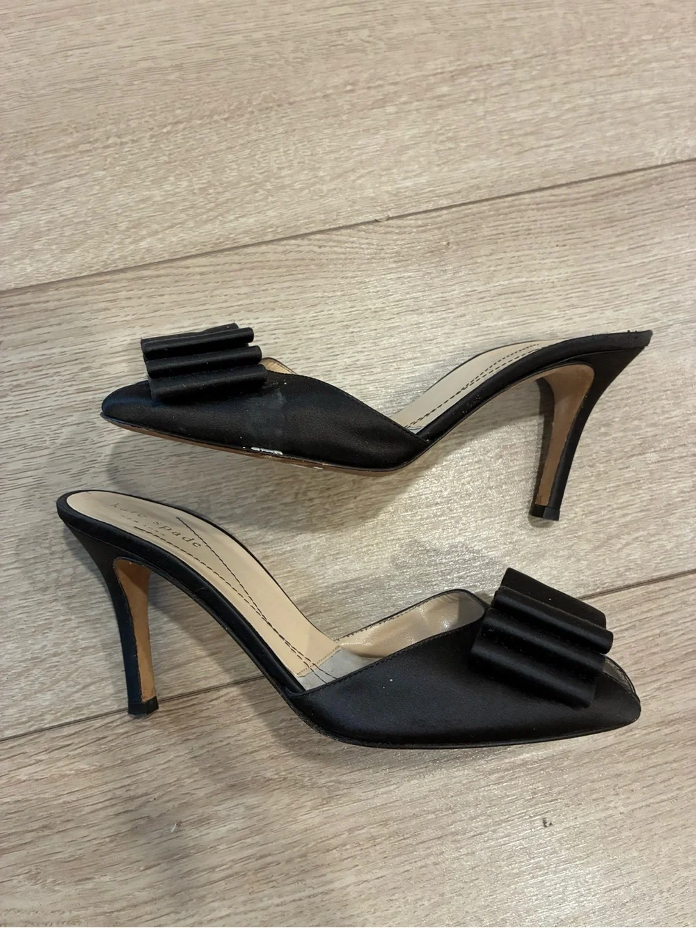 Kate Spade New York Women’s Brown Satin Peeptoe Slip On Heel Size 6.5